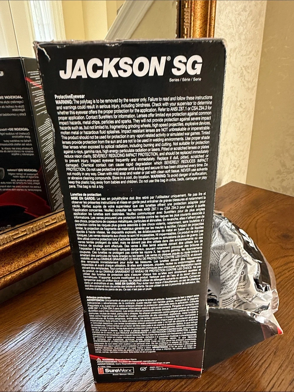 JACKSON SG 12 pair of Safety Glasses - Clear Lenses with Black Frame.